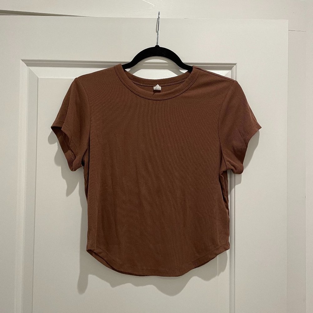 Old Navy Short-Sleeve UltraLite Cropped Rib-Knit T-Shirt